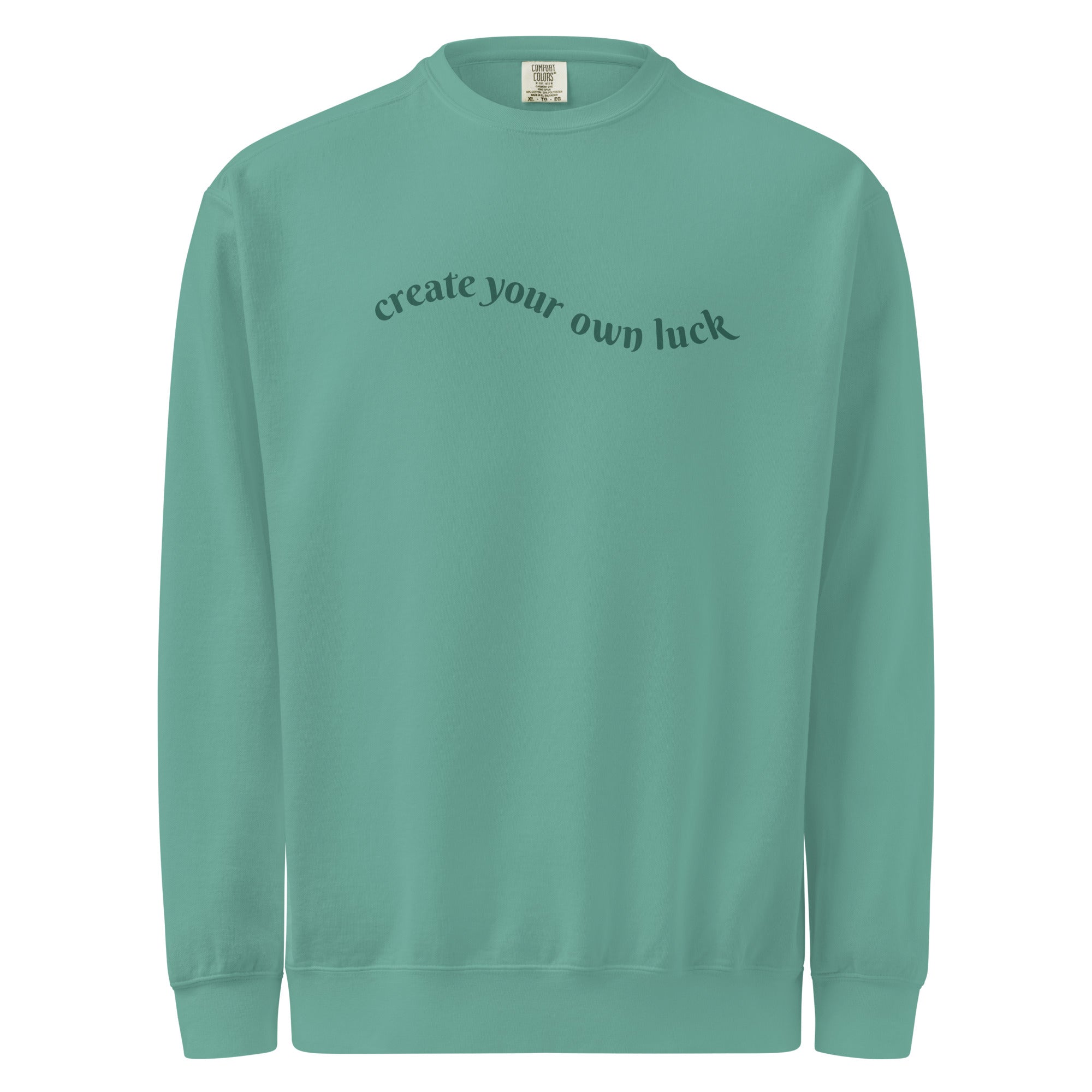 Create Your Own Luck — Seafoam Printed Crew