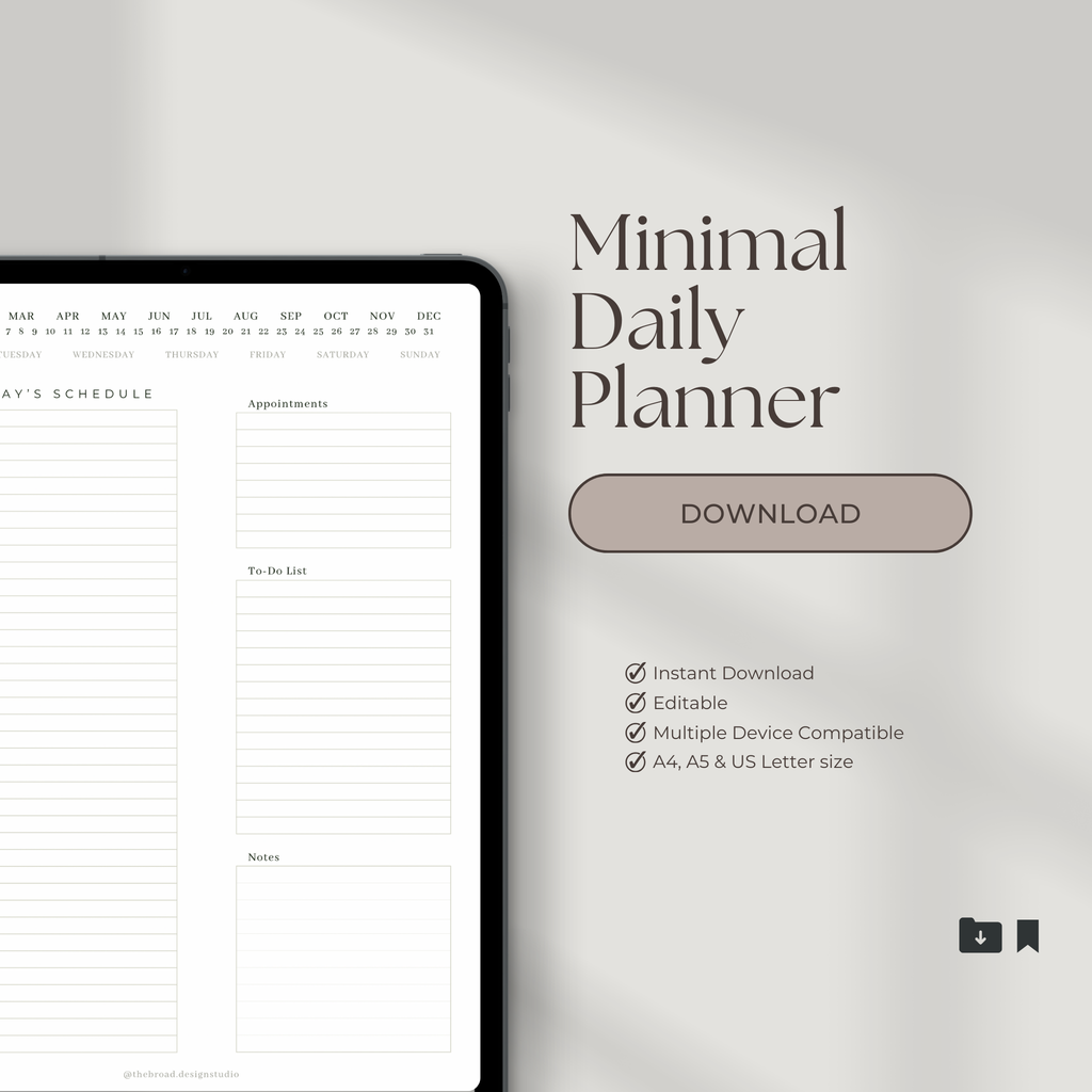 Minimal Daily Planner Template