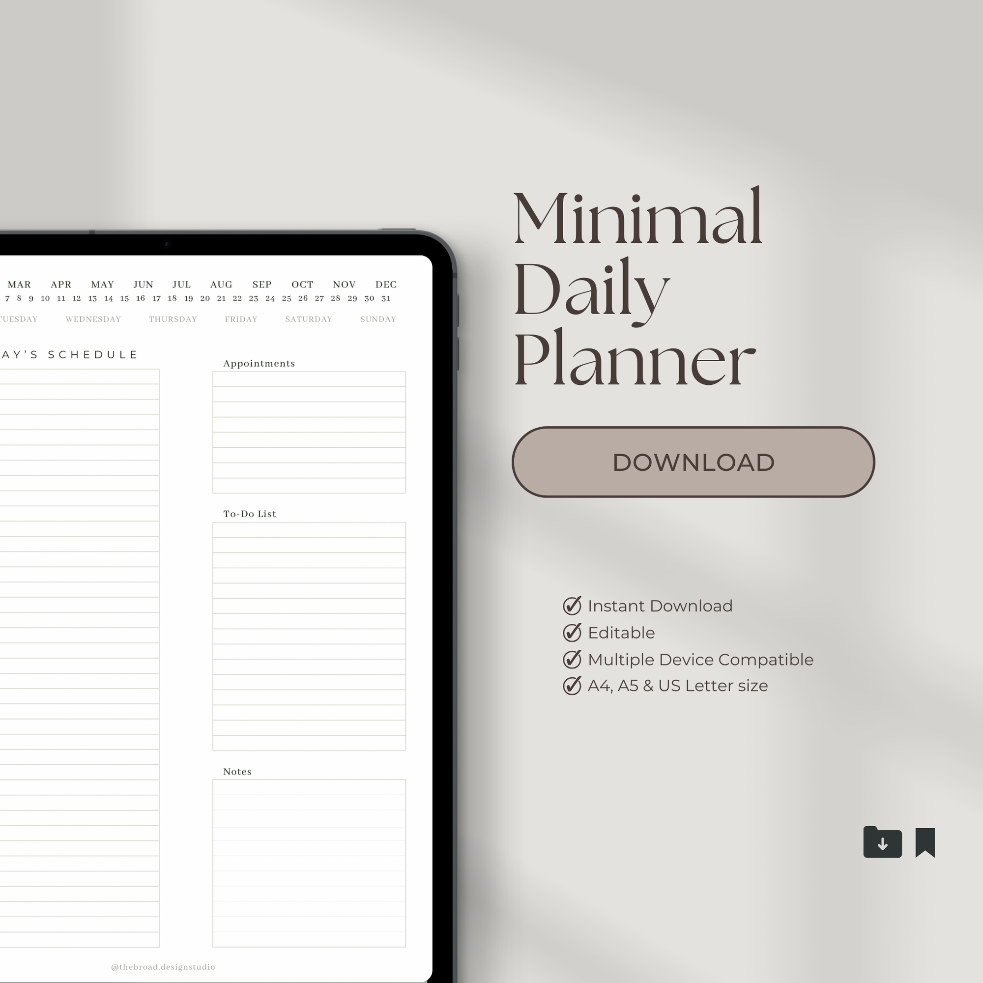 Minimal Daily Planner Template