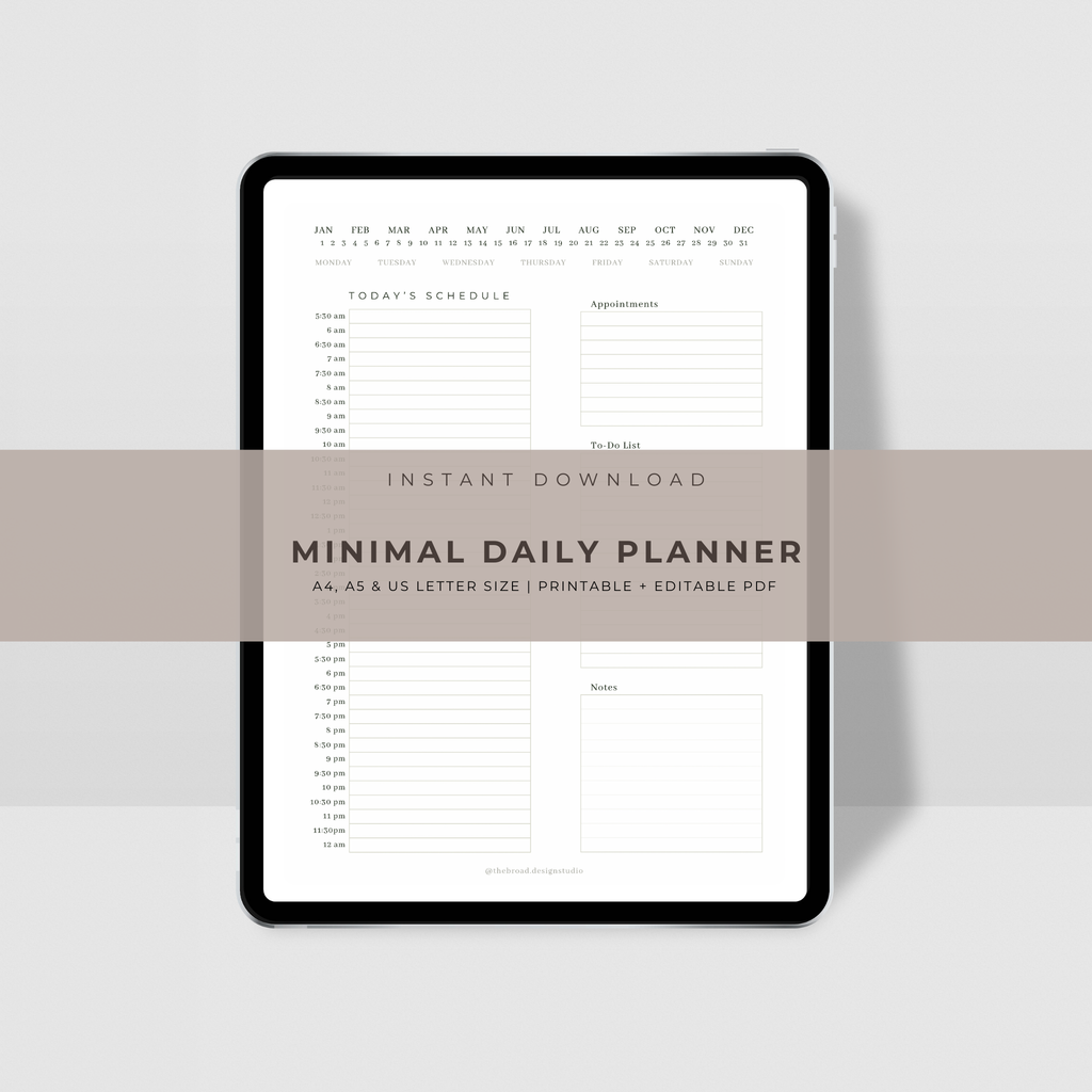 Minimal Daily Planner Template