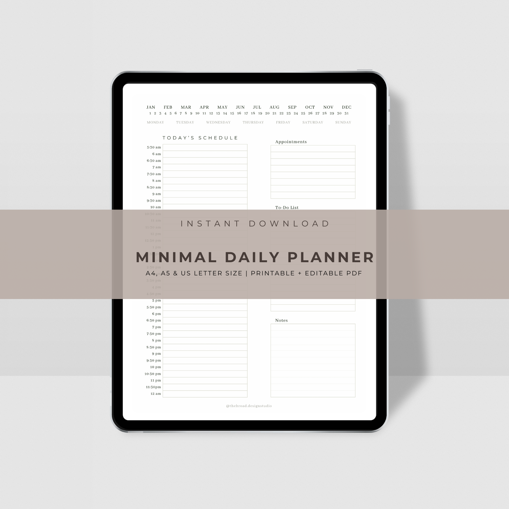 Minimal Daily Planner Template