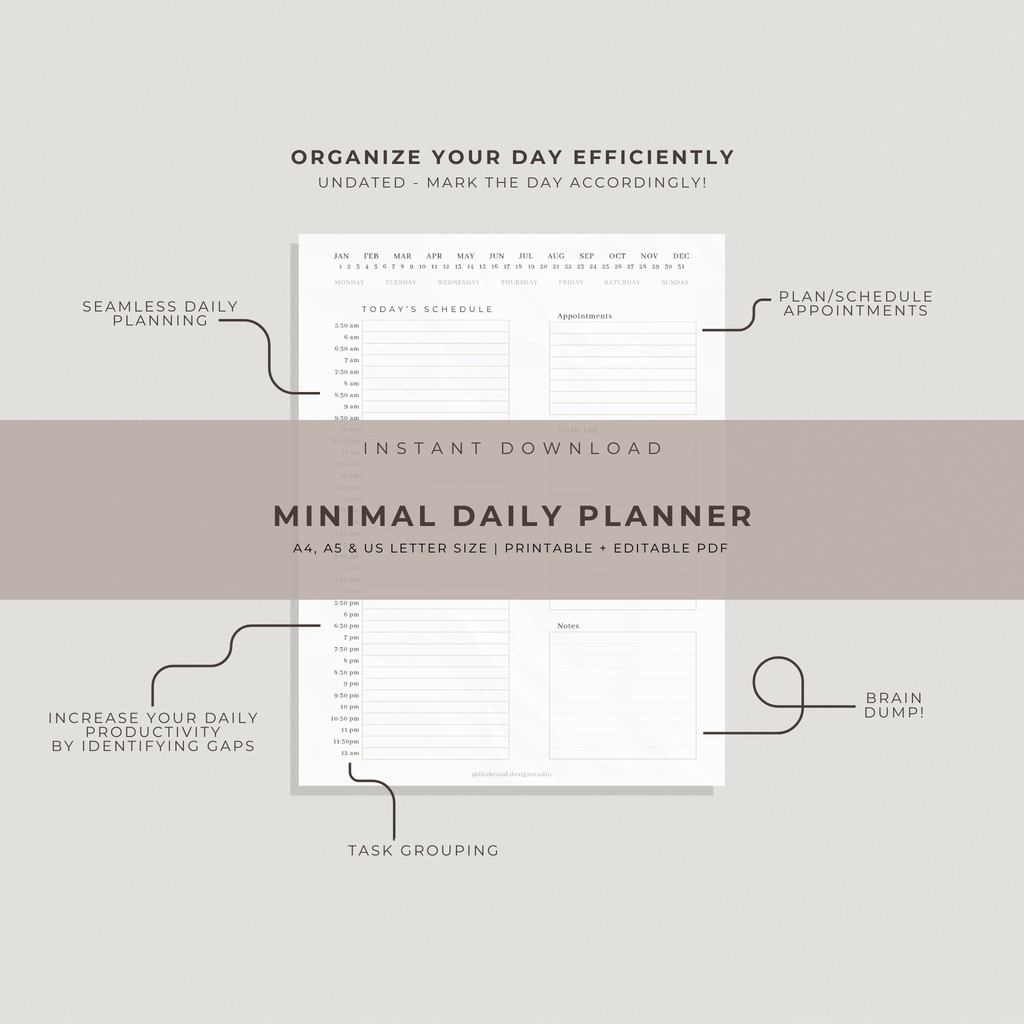 Minimal Daily Planner Template