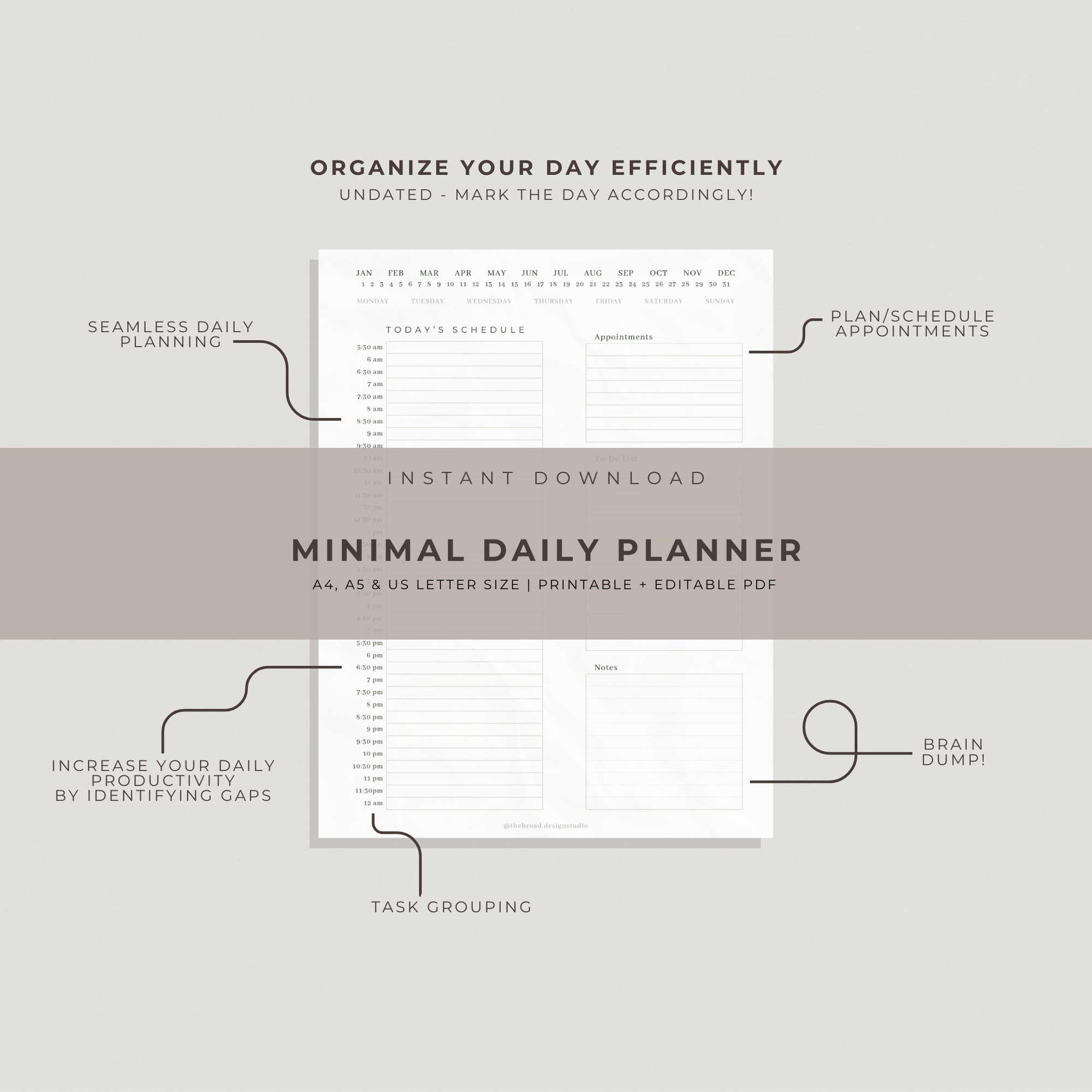 Minimal Daily Planner Template