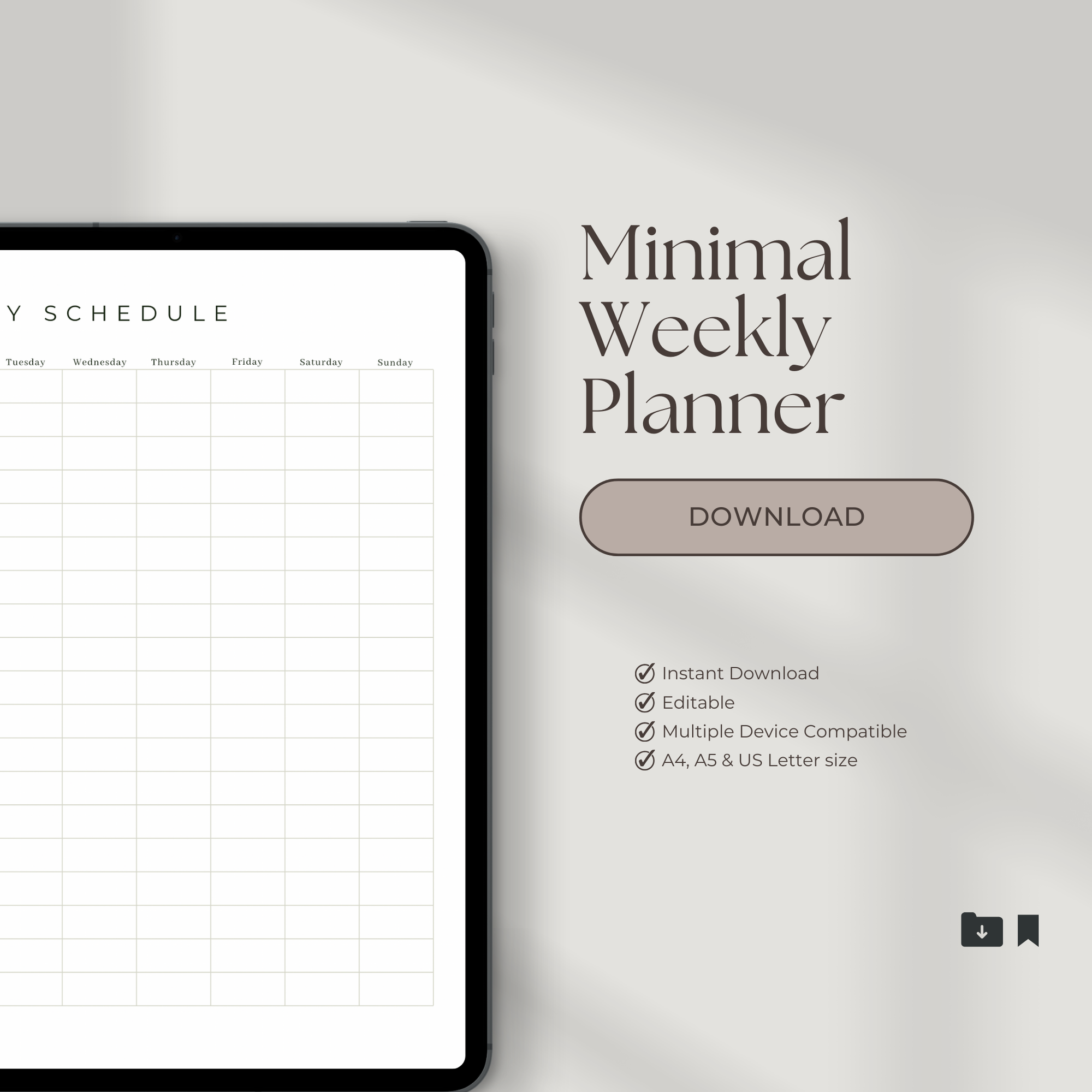 Minimal Weekly Planner Template
