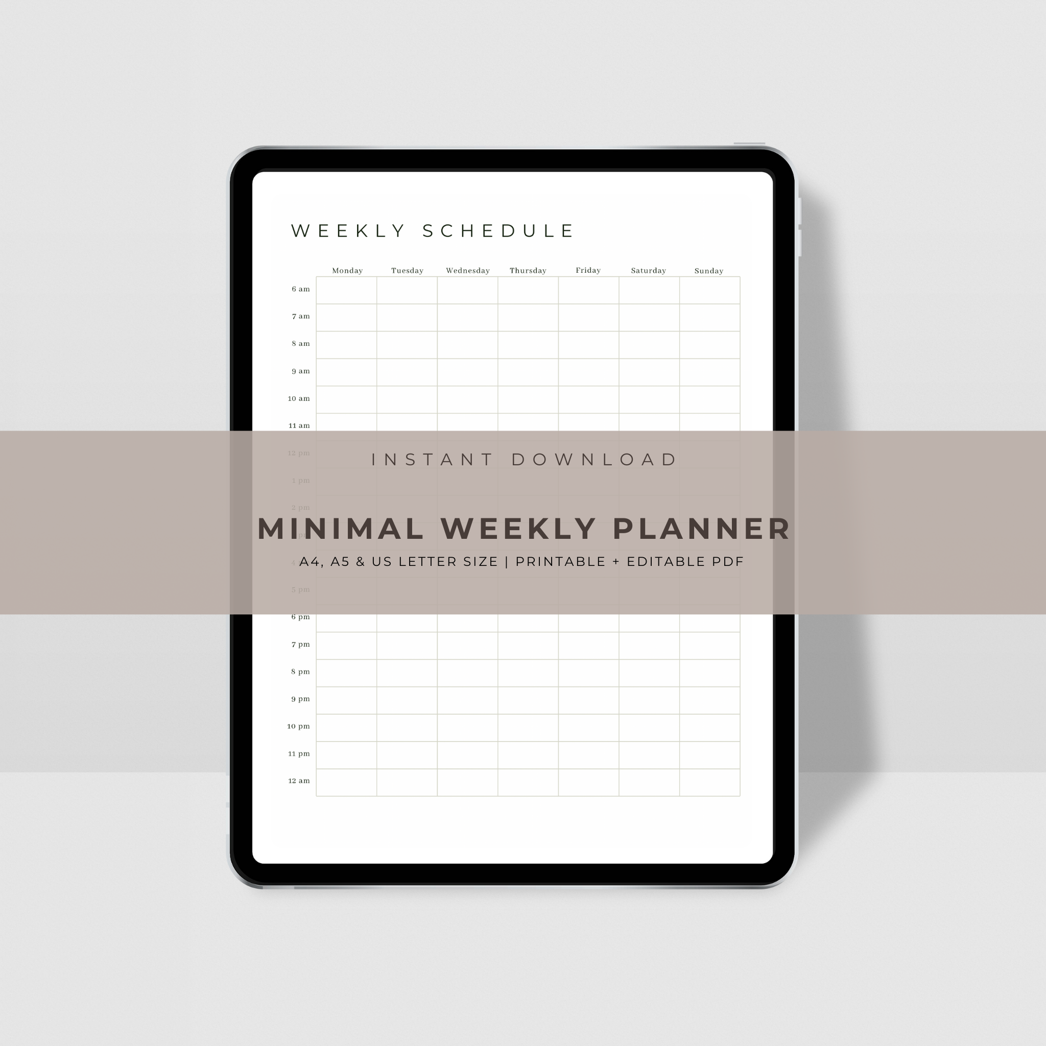 Minimal Weekly Planner Template