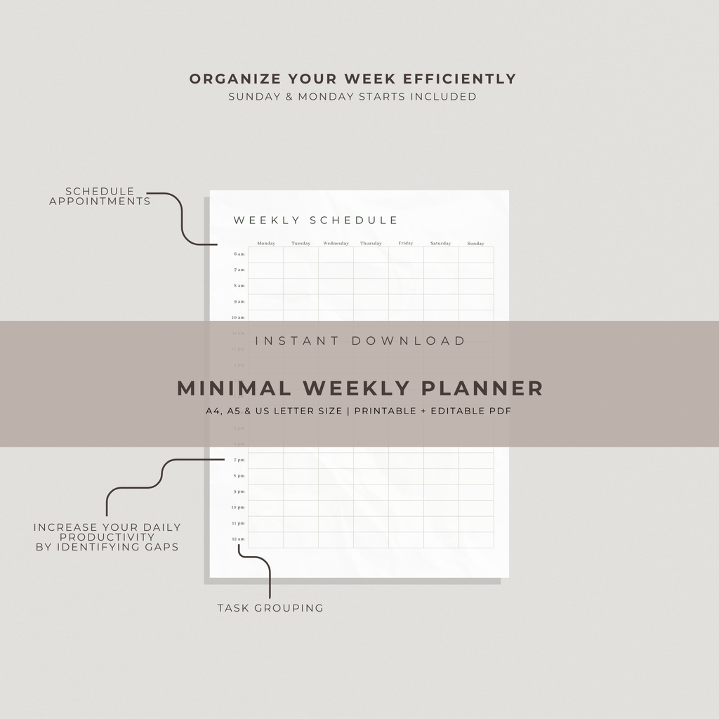 Minimal Weekly Planner Template