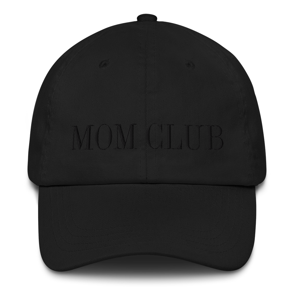 Mom Club — Black Embroidered Hat
