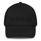 Mom Club — Black Embroidered Hat