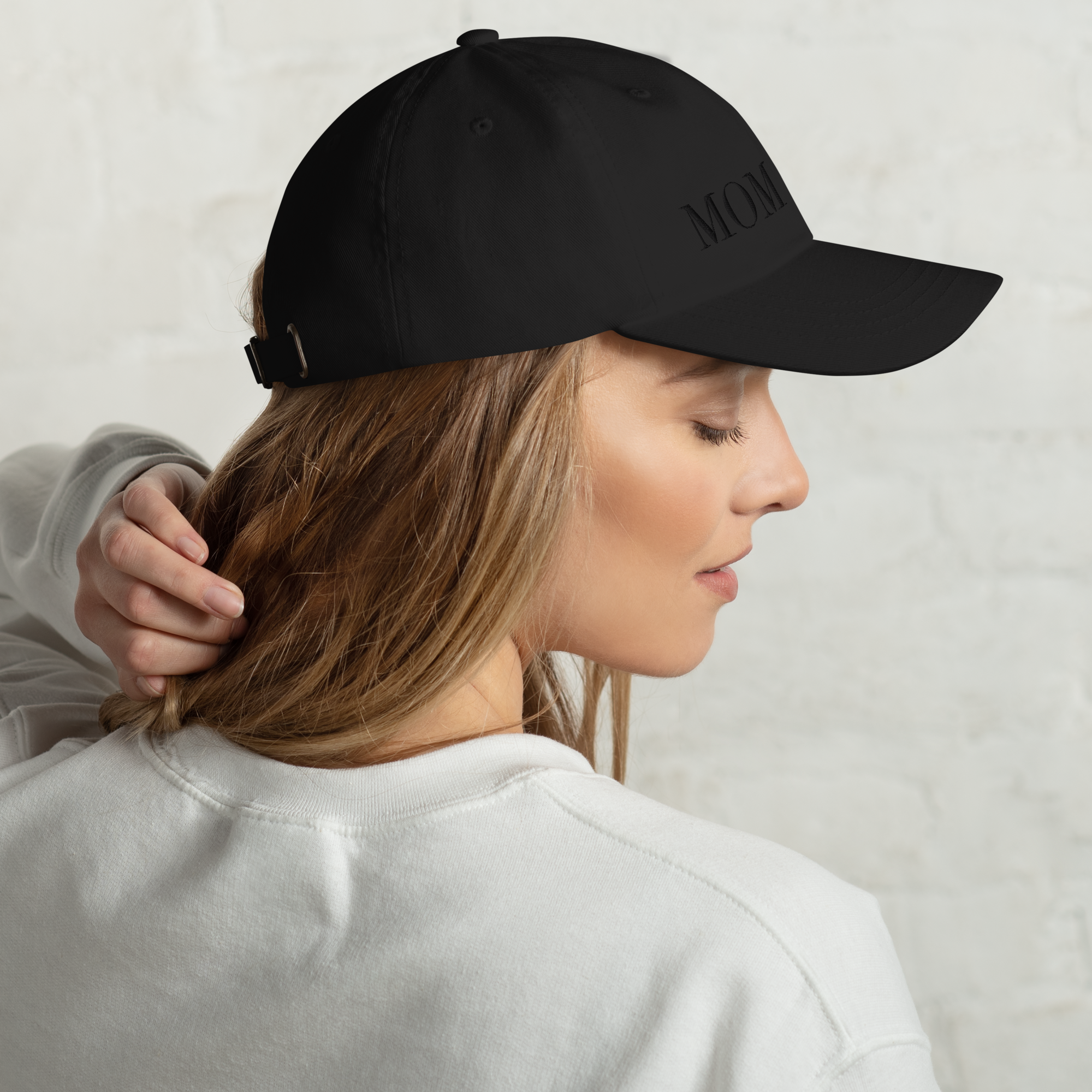 Mom Club — Black Embroidered Hat