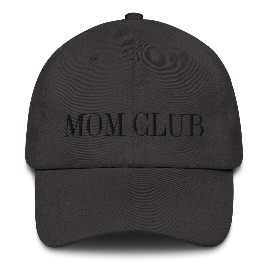 Mom Club — Black Embroidered Hat
