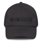 Mom Club — Black Embroidered Hat