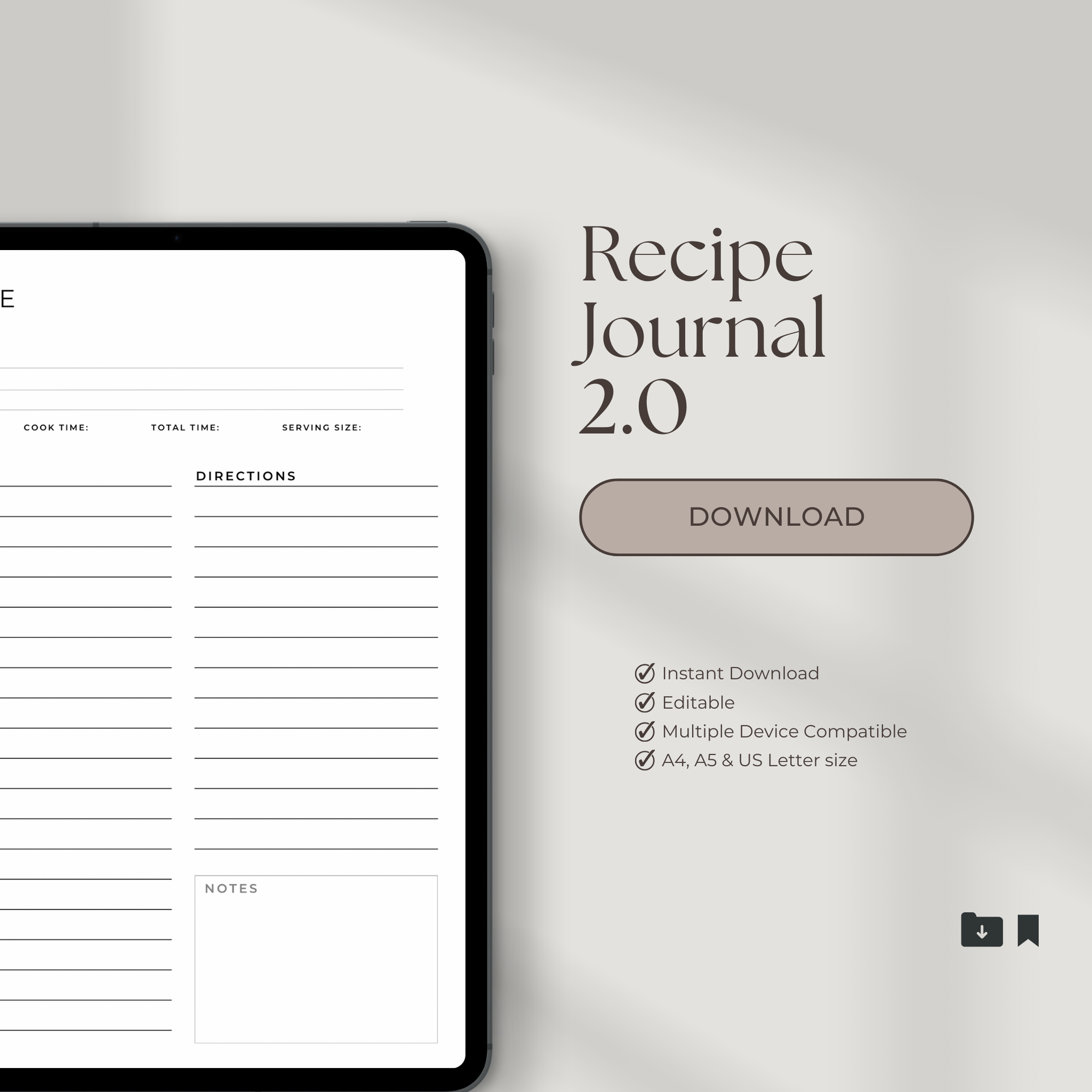 Recipe Journal Template 2.0
