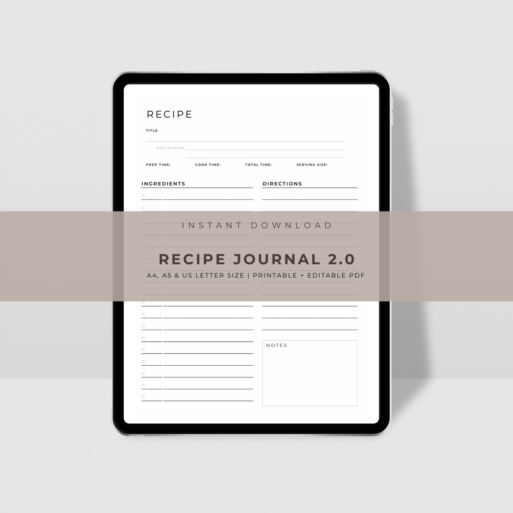 Recipe Journal Template 2.0