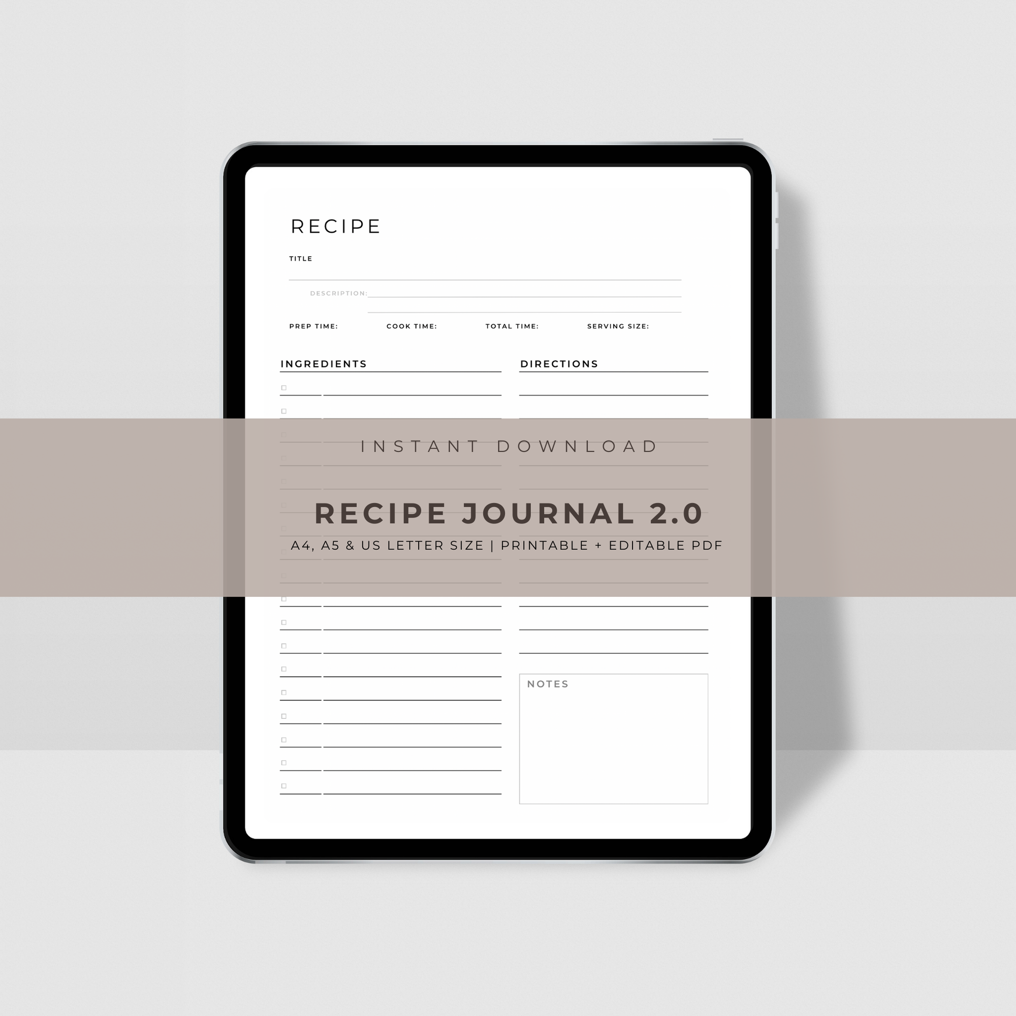 Recipe Journal Template 2.0