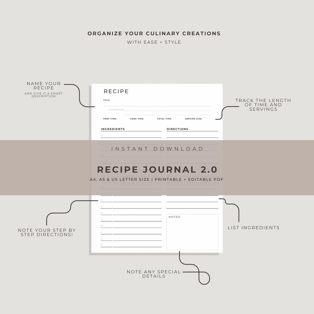 Recipe Journal Template 2.0