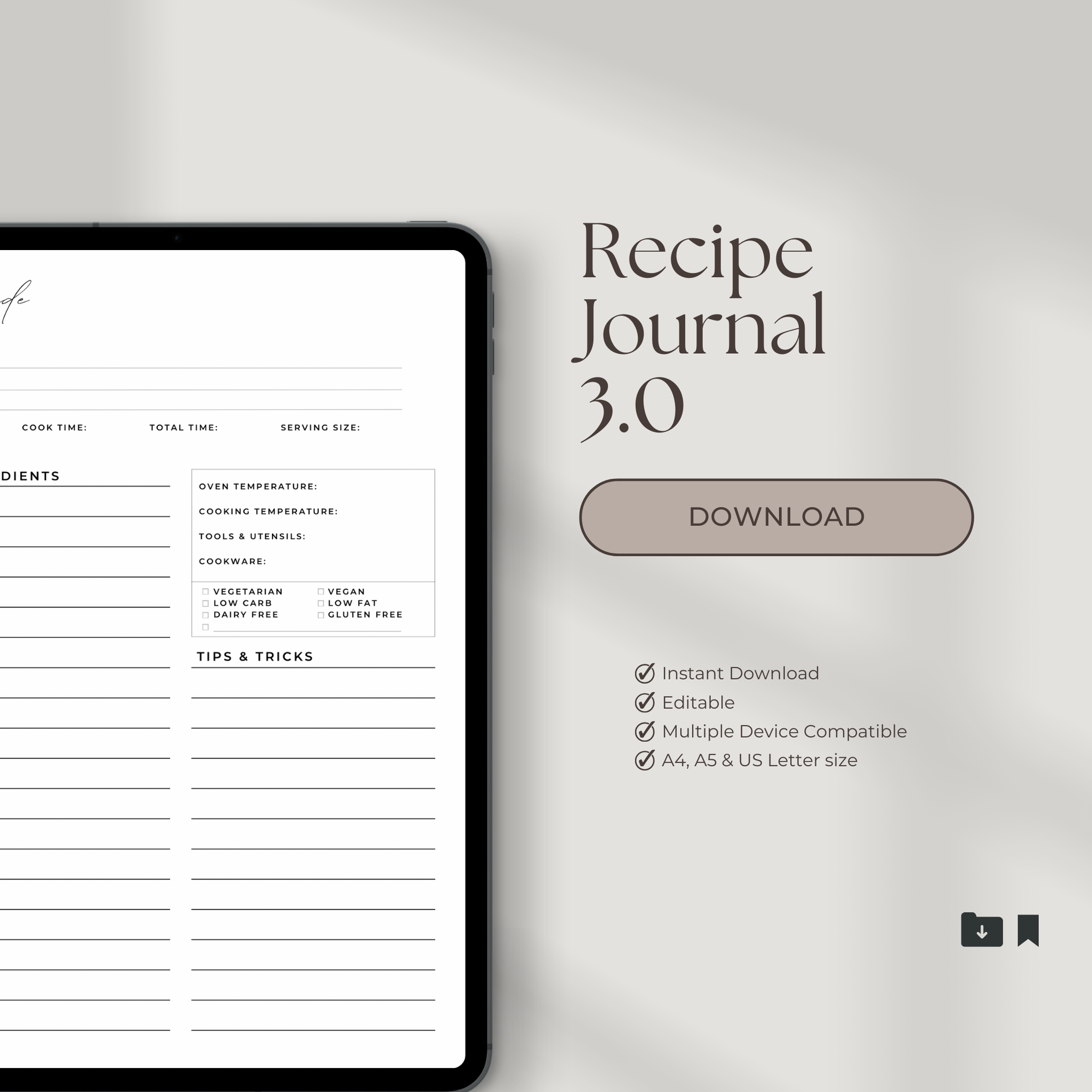 Recipe Journal Template 3.0