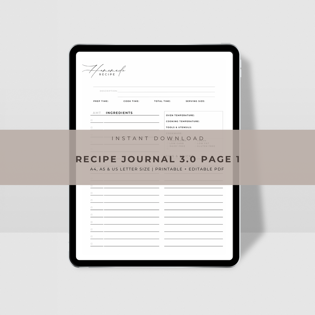 Recipe Journal Template 3.0