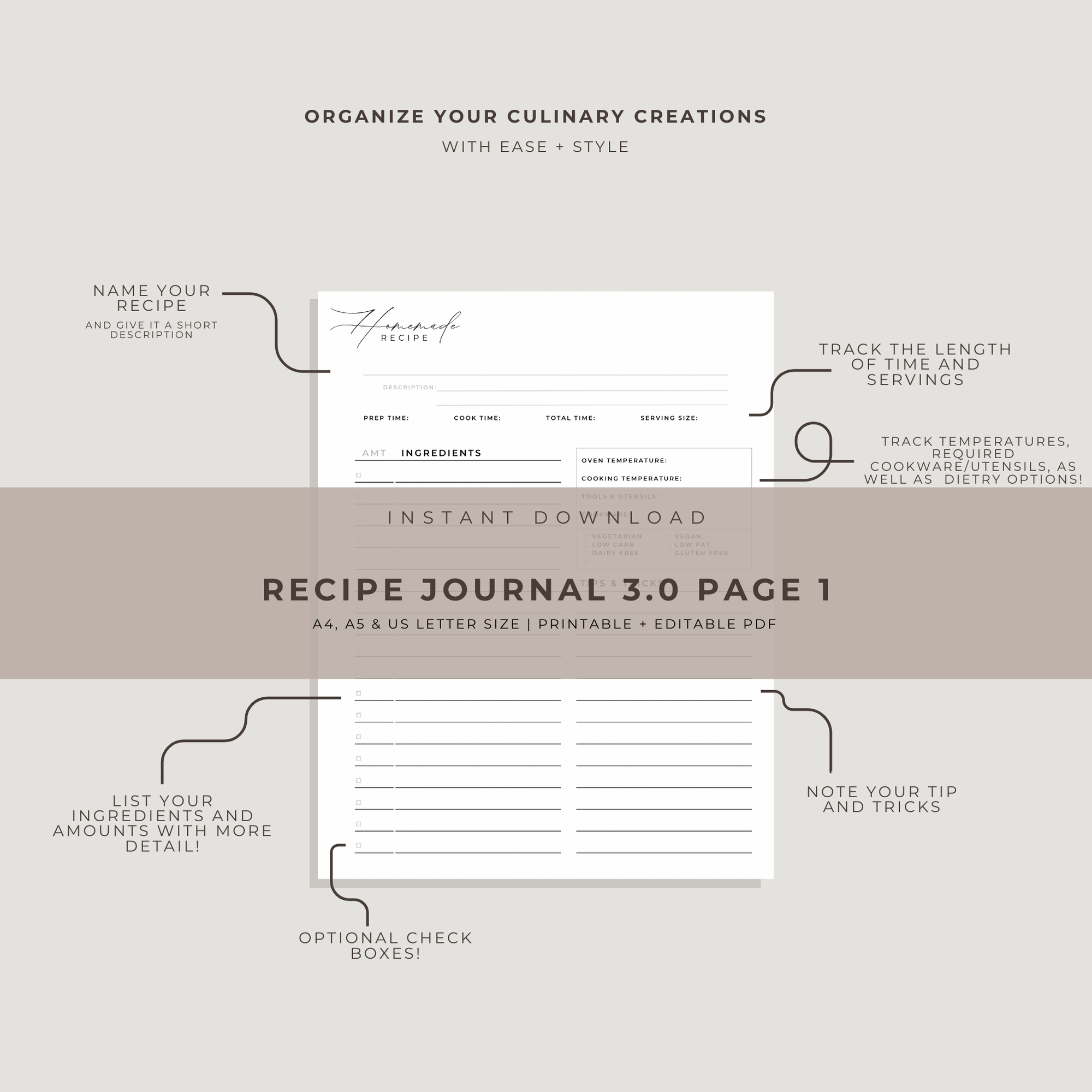 Recipe Journal Template 3.0