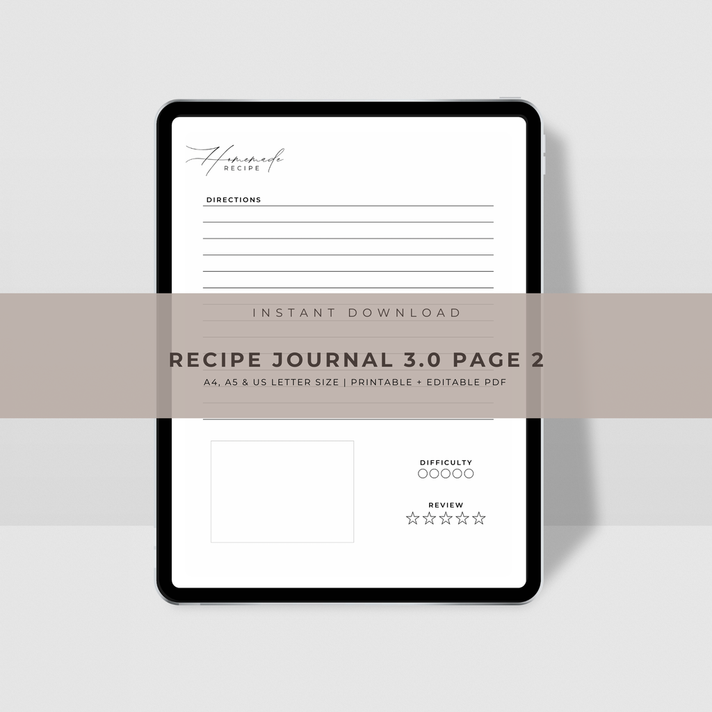 Recipe Journal Template 3.0