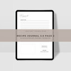 Recipe Journal Template 3.0