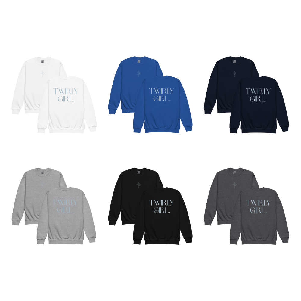 Twirly Girl — Blue Printed Youth Crew