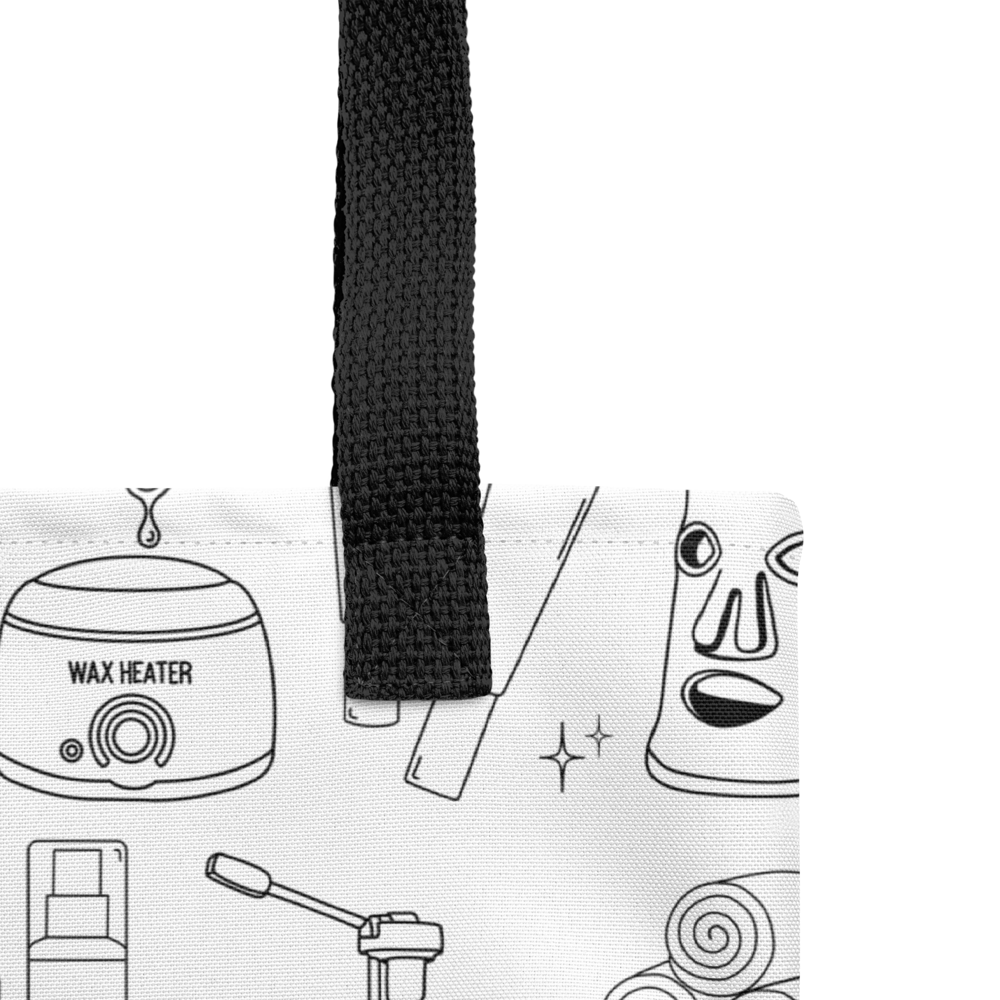 Skincare Doodles — Black Printed Tote Bag