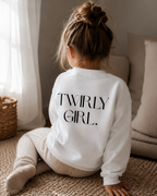 Twirly Girl — Black Printed Youth Crew