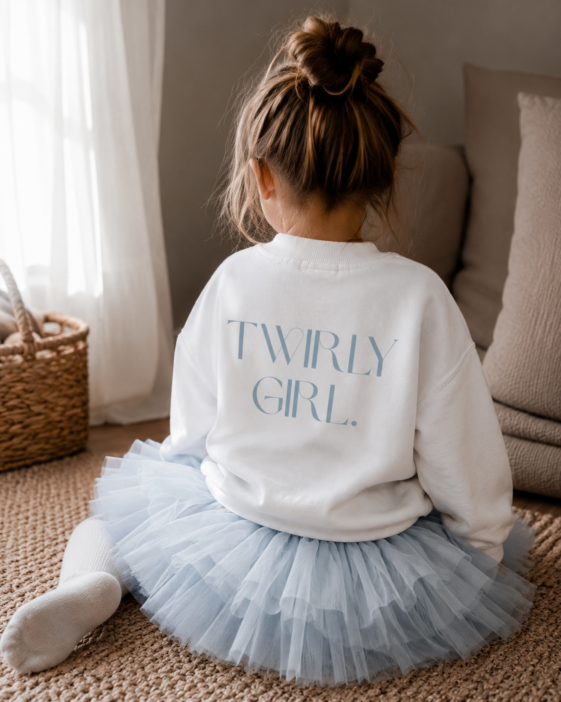 Twirly Girl — Blue Printed Youth Crew