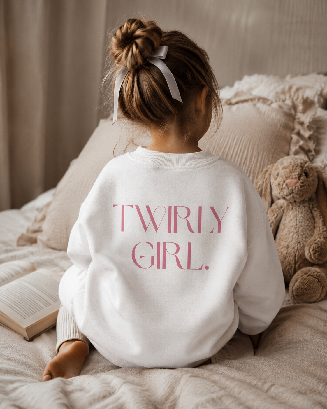 Twirly Girl — Pink Printed Youth Crew